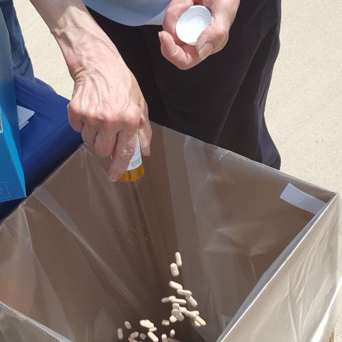 Member of the community drops off unneeded medication.