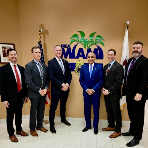 DNCD President Vice Admiral José M. Cabrera Ulloa, DEA Caribbean Division Special Agent in Charge Michael C. Mayer, DEA Miami Field Division Special Agent in Charge Miles D. Aley, DEA Associate Chief of Operations for the Southeast Region Gregory M. Millard, DEA Associate Chief of Operations for the Northeast Region Frank A. Tarentino, and DEA Santo Domingo Country Office Director Richard J. Cernuda.