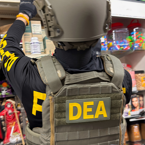 DEA Agent searching store shelves