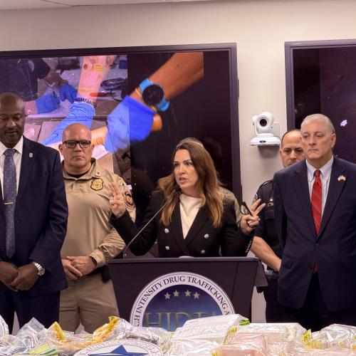 ONDCP Director Sara Carter offers the Adress at the press conference