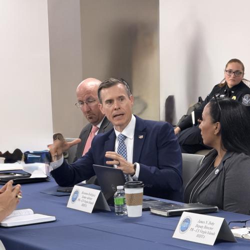 DEA Caribbean Division SAC Michael Mayer conducts talks on DEA’s role in HSTF as well as CBIG