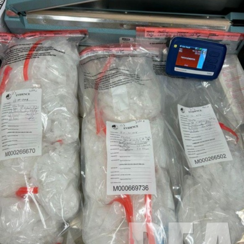 Seized methamphetamine