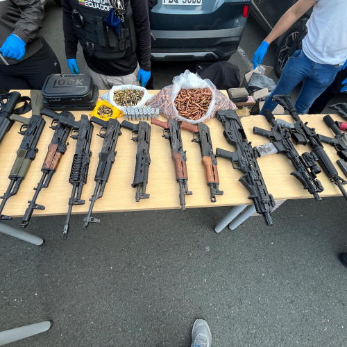 seizure of rifles, handguns, vehicles, a small aircraft, ammunition, ballistic vests, communication devices, cocaine, synthetic drugs, and U.S. currency.