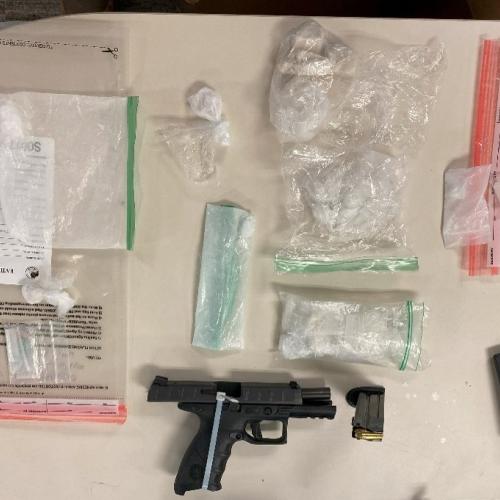Drugs and firearm seized.