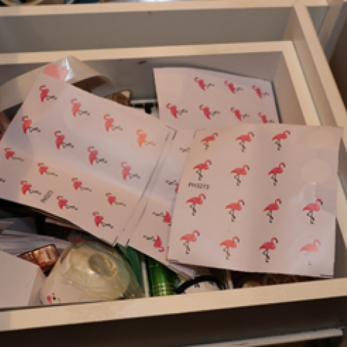 Sheets of Flamingo Stickers