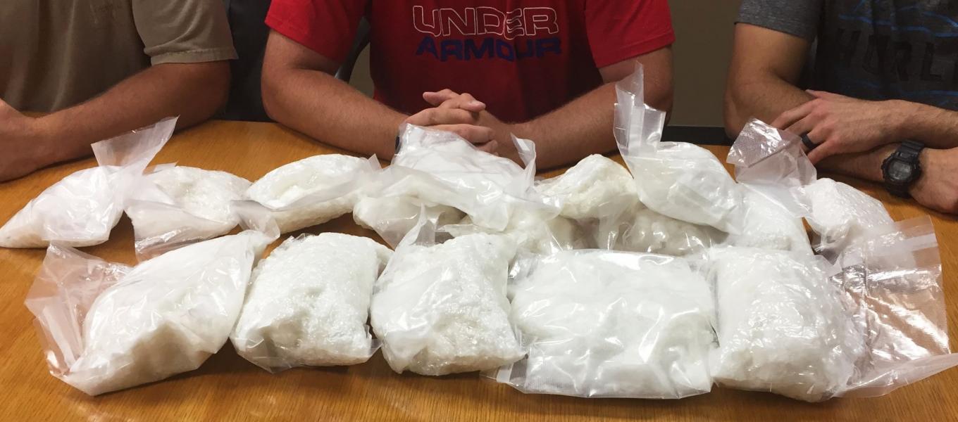 22 pounds of methamphetamine seized by DEA agents and other law enforcement agents