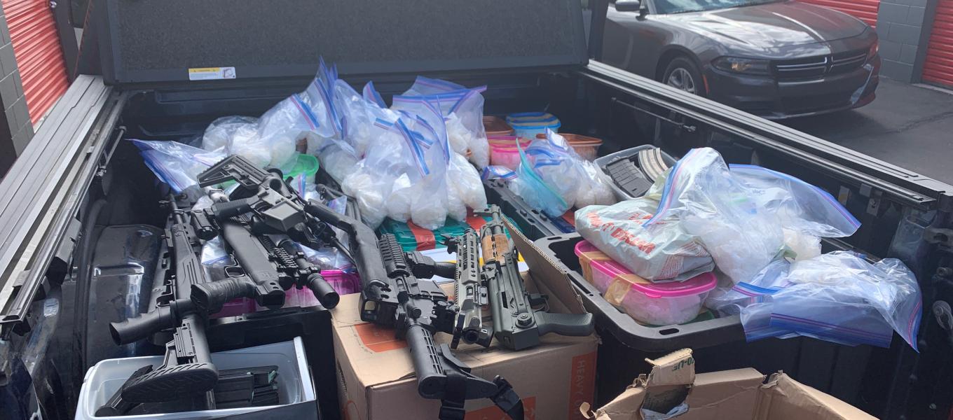 Guns and drugs seized in this operation