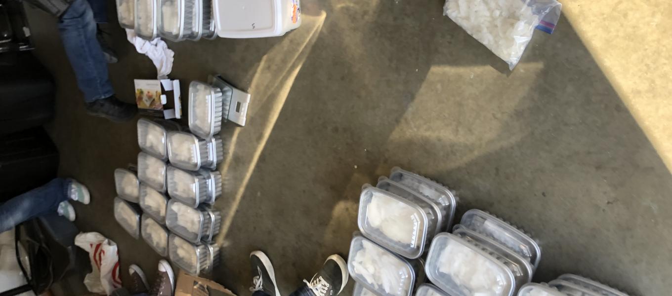 Methamphetamine in containers