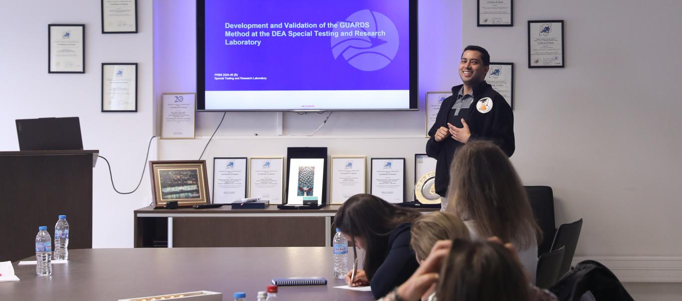 DEA Senior Forensic Chemist Jonathan Duffy training chemists from the Ministry of the Interior and the National Customs Agency