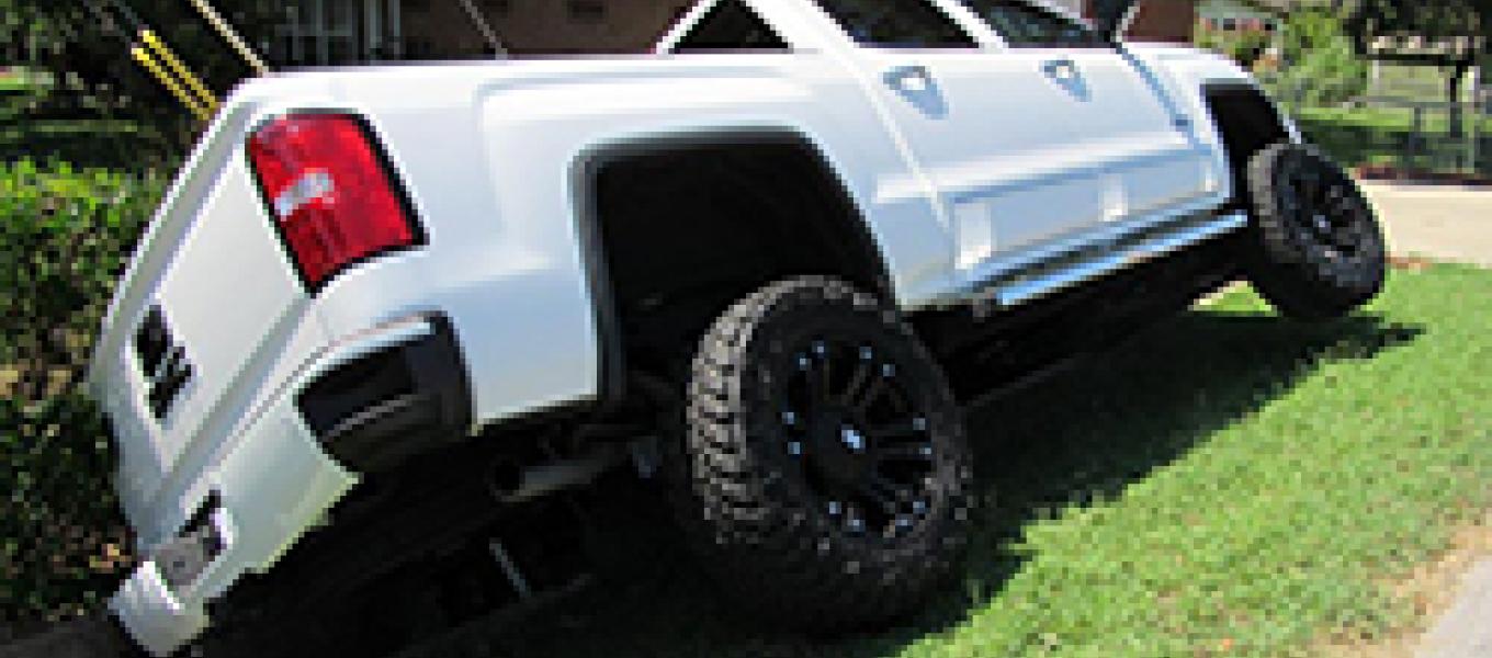 The truck driven into a ditch by Miguel Carbajal while he tried to evade arrest by law enforcement.