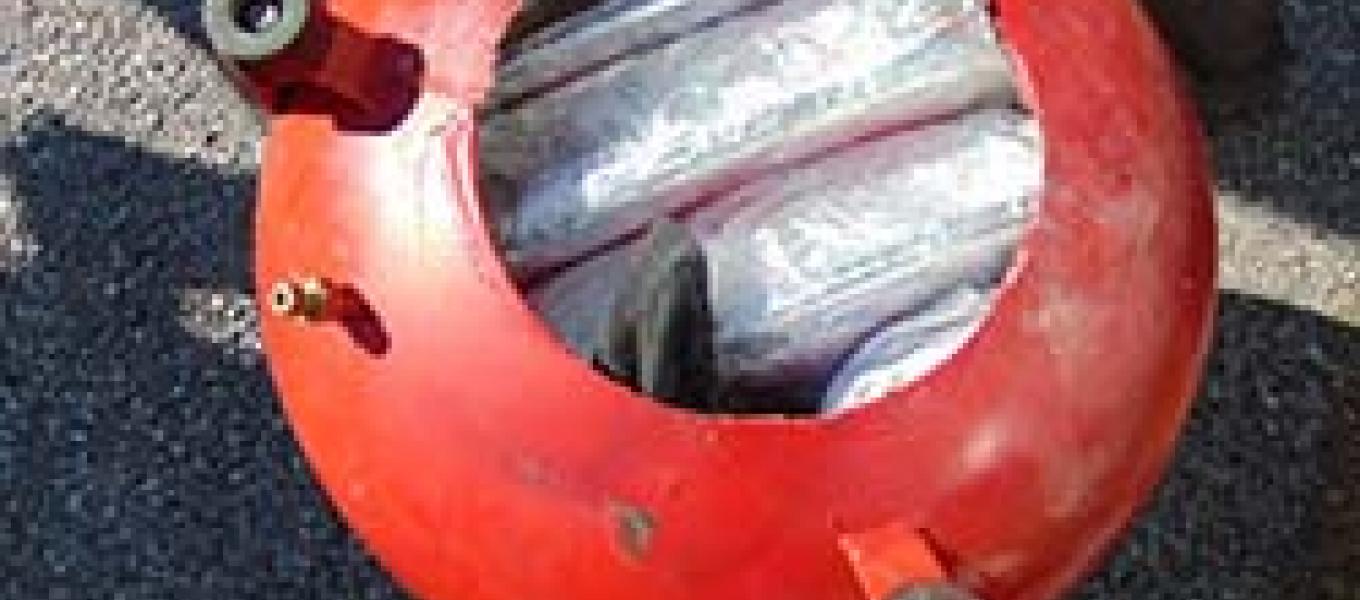 Seized methamphetamine hidden in an air compressor.