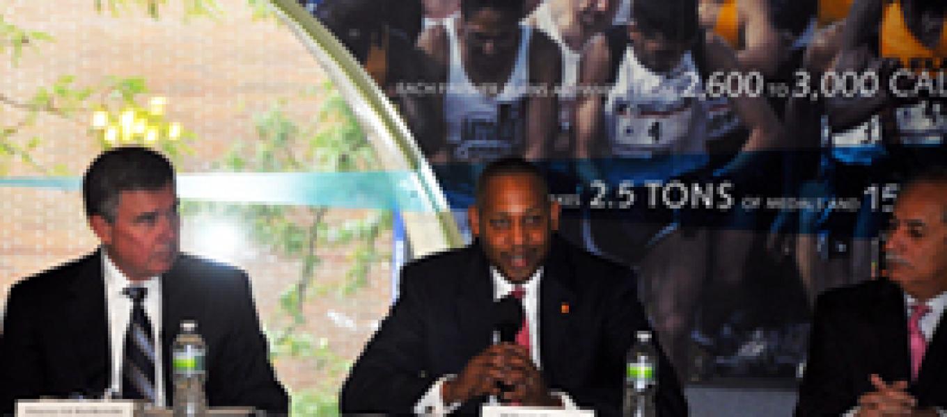 ONDCP Director Gil Kerlikowske, DEA Acting SAC Wilbert Plummer and Assemblyman Guillermo Linares (L-R).