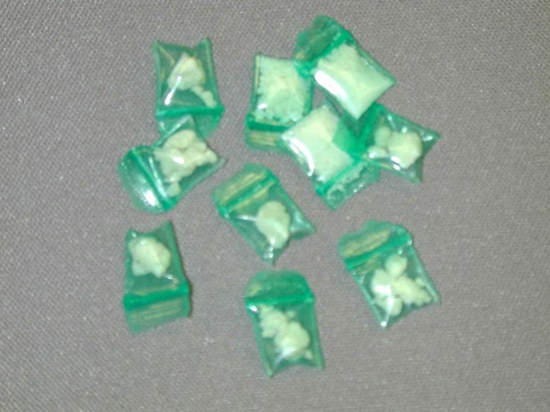 Cocaine base in ziplock bags