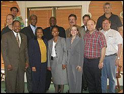 Front Row/Left to Right: Paul Washington, Donetta Spears, ASAC Ava Cooper-Davis, Laura Dicesare, James Benisek adn Larry Hornstein. 2nd Row/Left to Right: Scott Springer, SAC RC Gamble, Grayling Williams, ASAC Keven Foley and ASAC Thomas Harringan. Top Left: Daniel Meyer; Top Right: David Gaona
