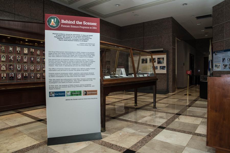 DEA Museum lobby with new exhibit