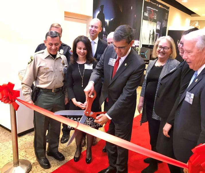 AA Dhillon cutting the ceremonial ribbon