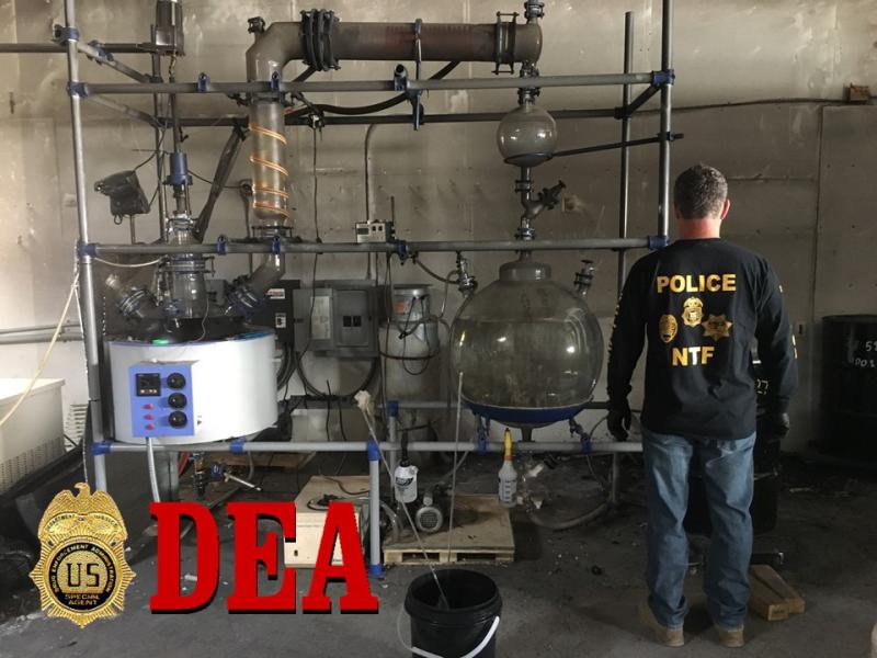 Sophisticated lab equipment with agent for size comparison