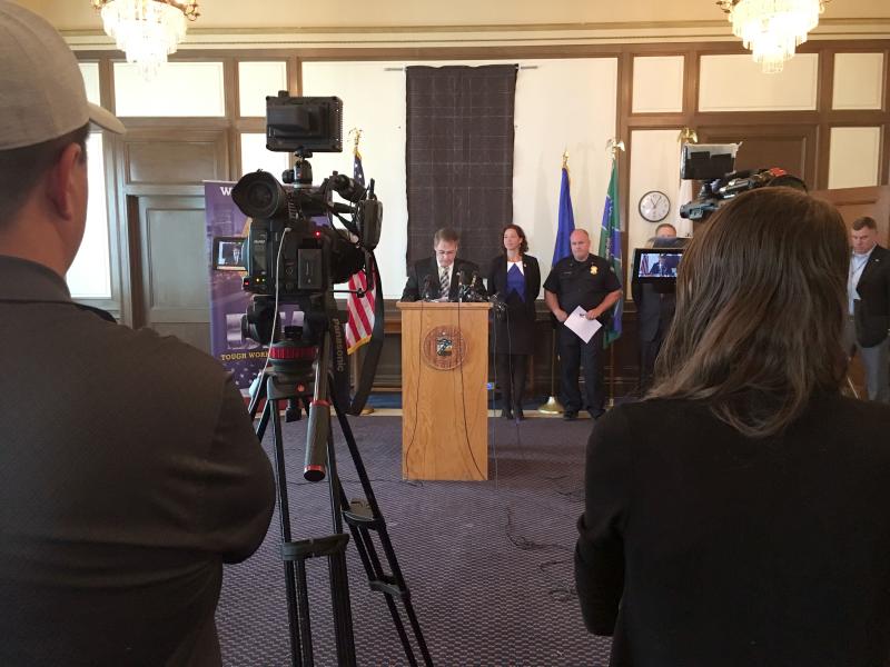 DEA Omaha Division Special Agent in Charge addresses the media.