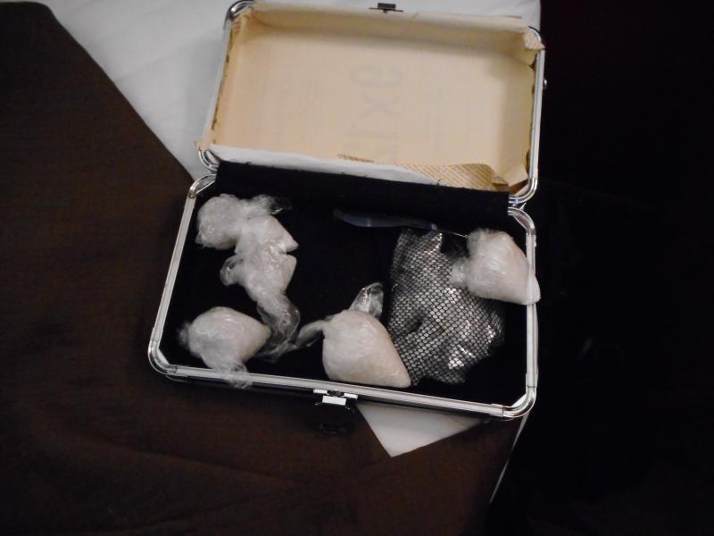 Methamphetamine recovered and seized from hotel. 
