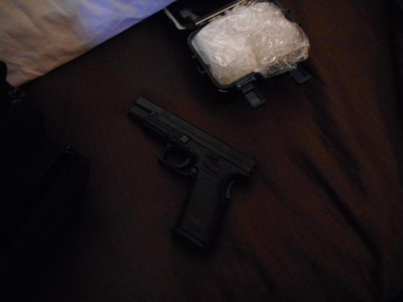 Semi-auto pistol recovered and seized from hotel.