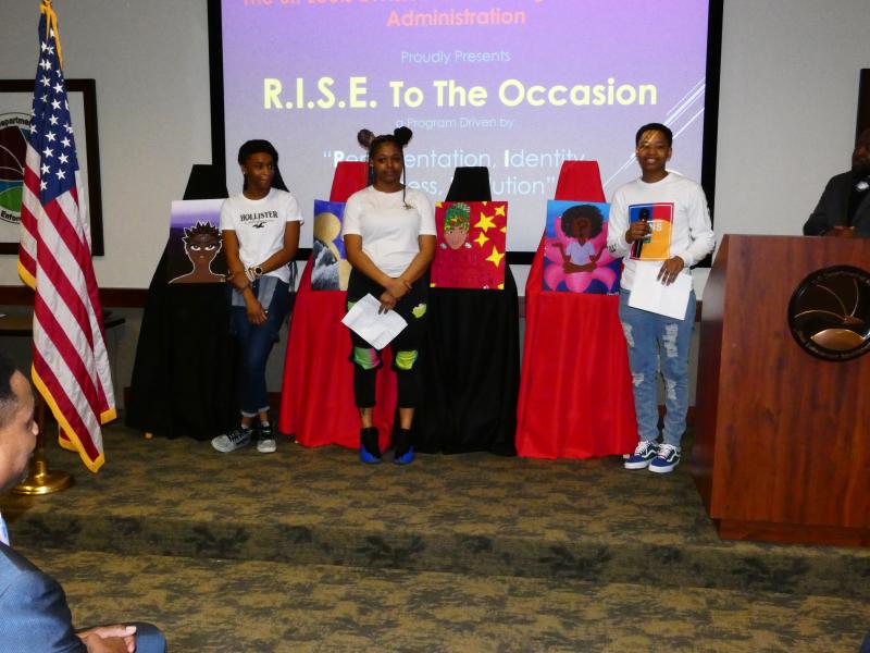 Normandy High School students talk about their artwork.