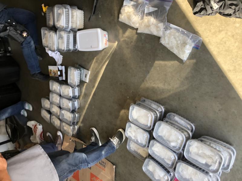 Methamphetamine in containers