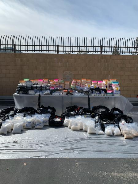 Some of the seized drugs together 