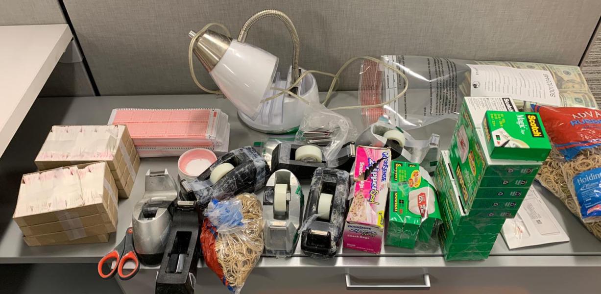 Drug paraphernalia seized from heroin/fentanyl mill