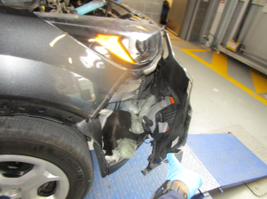 Methamphetamine concealed within a vehicle seized