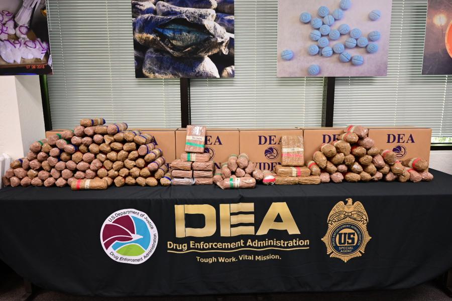 packaged Meth and Fentanyl Pills seized in Operation Crystal Shield