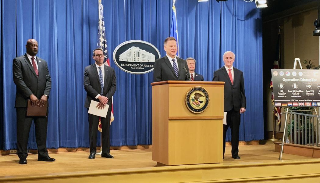 Today, the Department of Justice, through the Joint Criminal Opioid and Darknet Enforcement team, joined Europol to announce the results of Operation DisrupTor, a coordinated international effort to disrupt opioid trafficking on the Darknet
