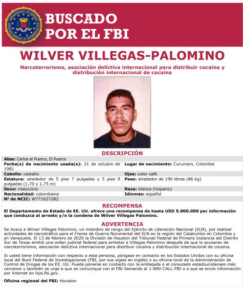 Buscado Por El FBI - WILVER VILLEGASPALOMINO