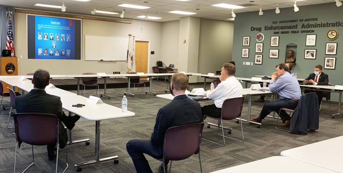 Case briefings being presented to Mr. Shea