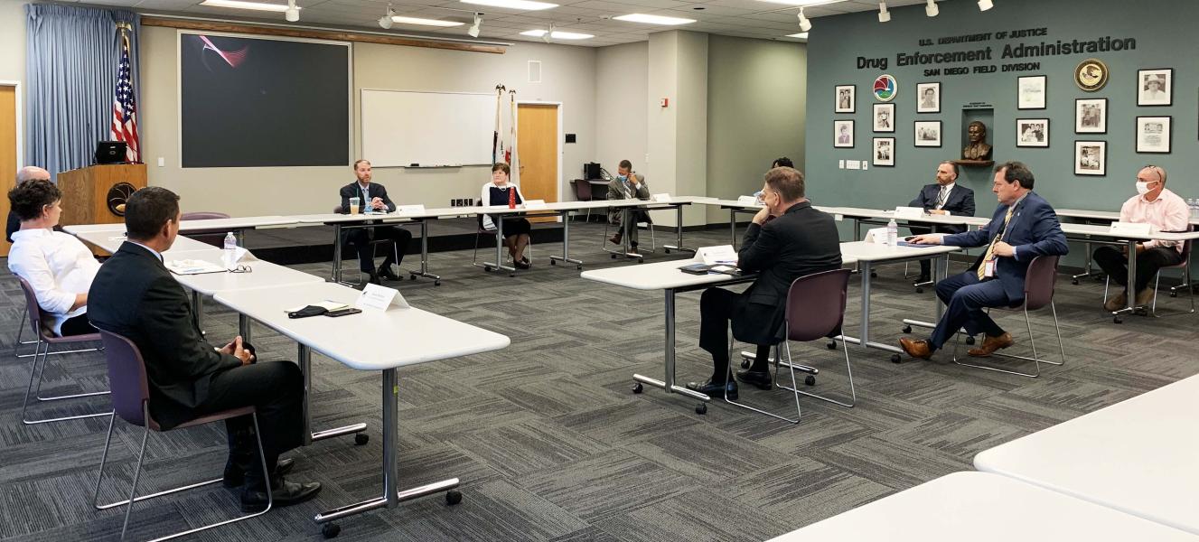 Talking with command staff