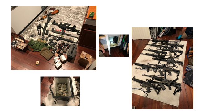 DEA arrested a significant drug trafficker responsible for narcotics and firearms trafficking in Holyoke, MA, and seized 26 guns (16 assault rifles, eight handguns, and two shotgun).