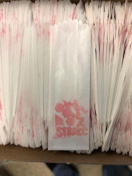 "Stroke" stamped on glassine bags
