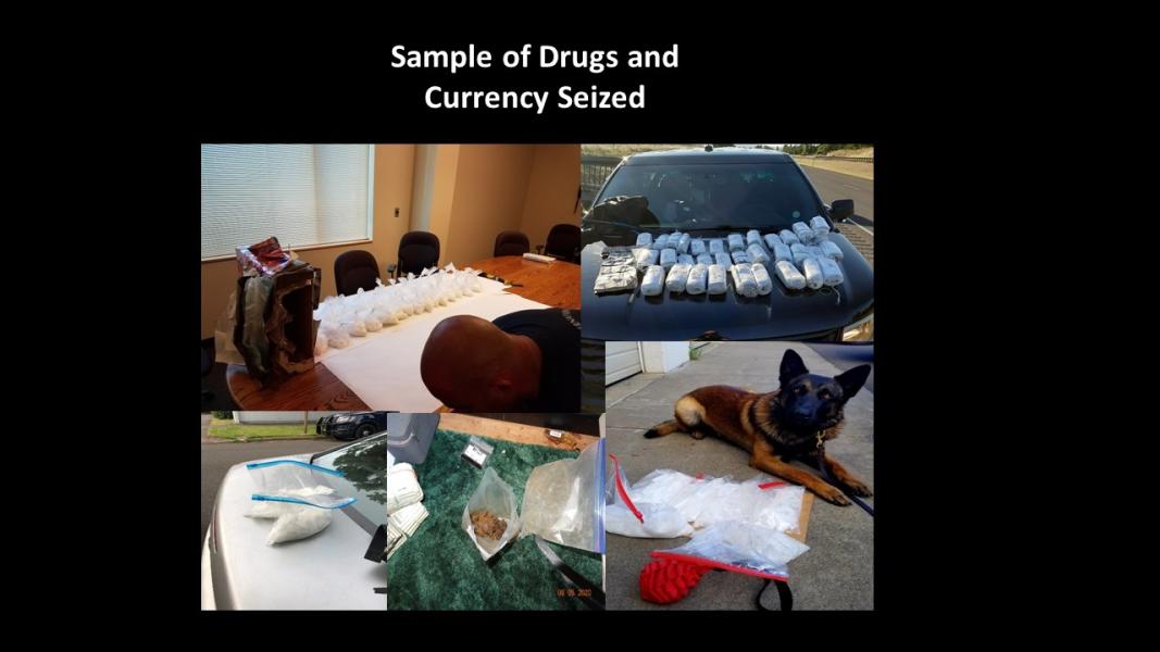 Sample of drugs and currency seized during the investigation