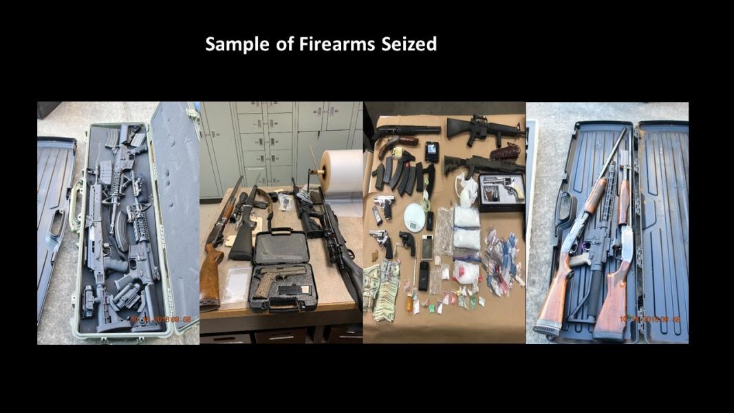 Sample of firearms seized during the investigation