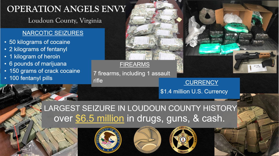 Graphic illustration summarizing the drug totals seized during Operation Angels Envy