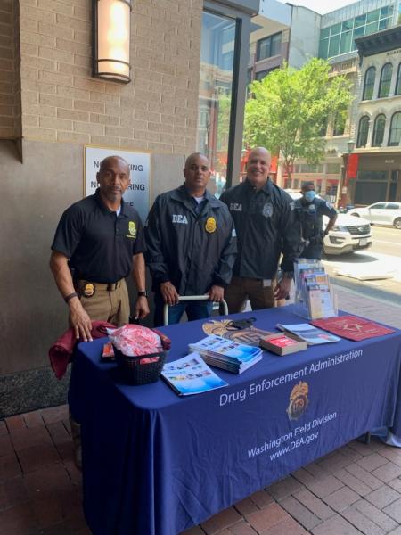 SA Heath Anderson GS Tyrone Guyse and SSA Ivan Rios at Gallery Place DC pop up event