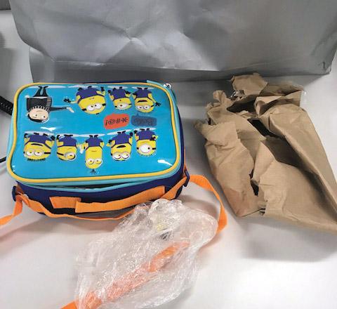 Lunchbox used to conceal cocaine in mail