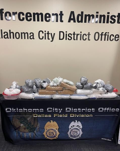 confiscated drugs on table for press release