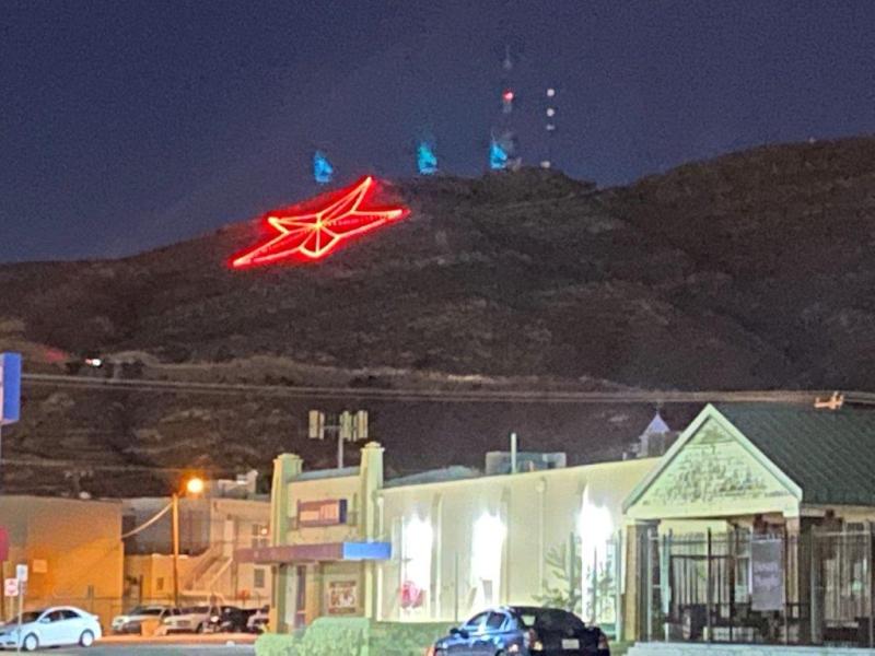 The iconic star on the Franklin Mountains in El Paso, Texas shined red all October 2021 for Red Ribbon Week.