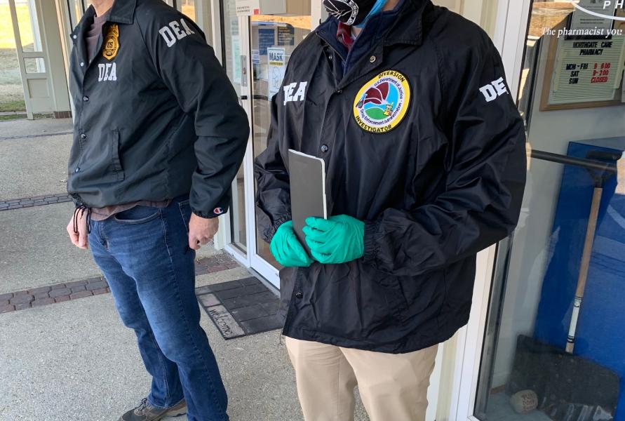 Enforcement ASAC Shane Todd and Diversion Program Manager Justin Wood at Pharmacy of Serve ISO