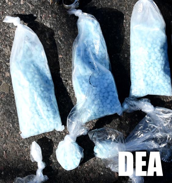 Approximately 4,000 fake fentanyl pills seized.