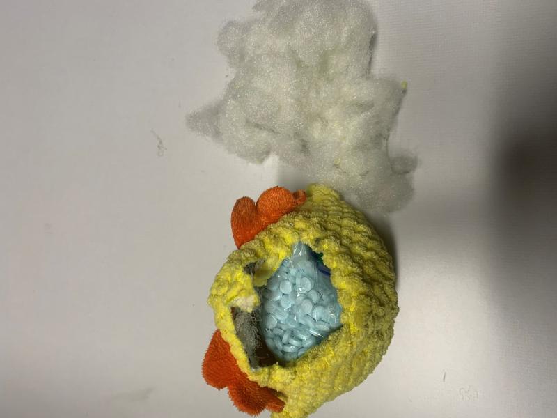 1,000 counterfeit oxycodone pills (fentanyl pills) concealed in a dog chew toy