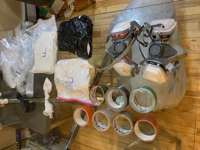 Drug paraphernalia and cocaine, heroin, fentanyl seized