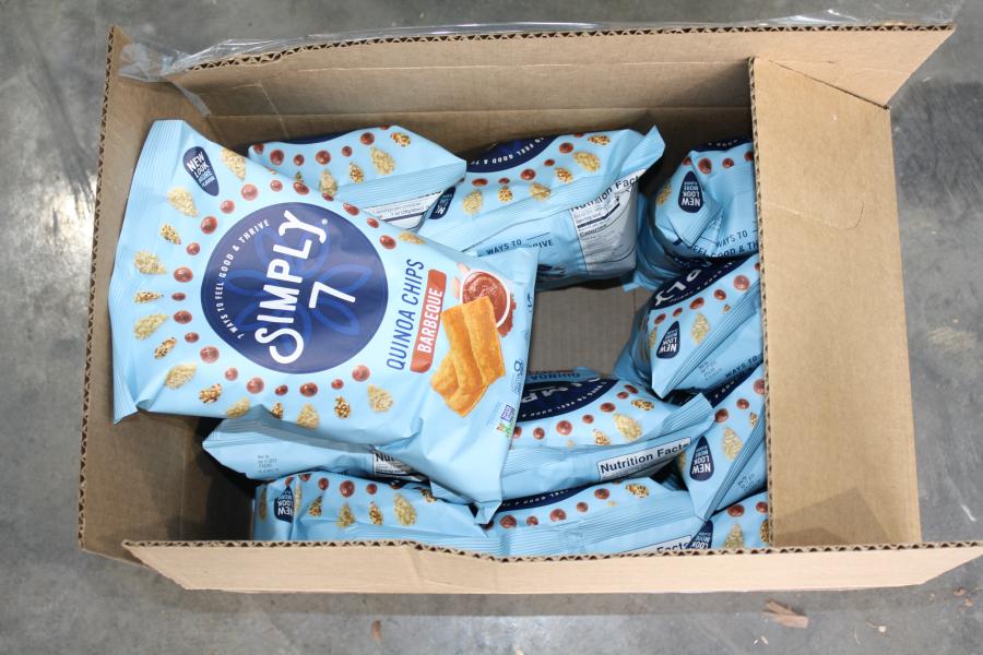 Box of chips used as cover load in tractor trailer