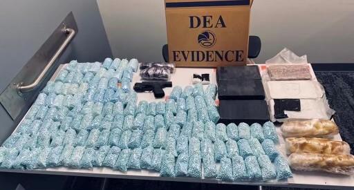 Photo of 140,000 Fake Pills Containing Fentanyl, 11+ Pounds of Fentanyl Powder, 2+ Pounds of Heroin, 3 Pounds of Methamphetamine and One Gun