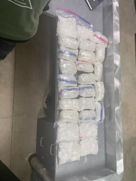 Load of meth spread on table